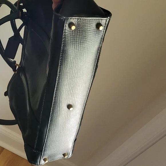 EUC Vintage Coach Metropolitan Commuter Double-zip Briefcase, black and brass - Picture 2 of 10